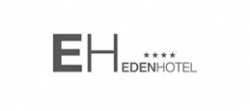 Logo dell'Eden Hotel con quattro stelle, design elegante e minimalista.