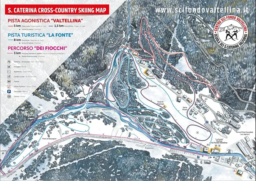 mappa pista sci fondo santa caterina